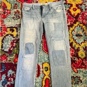 Anthropologie Holding Horses straight-leg, patchwork jeans. Size 27 waist. Cute!